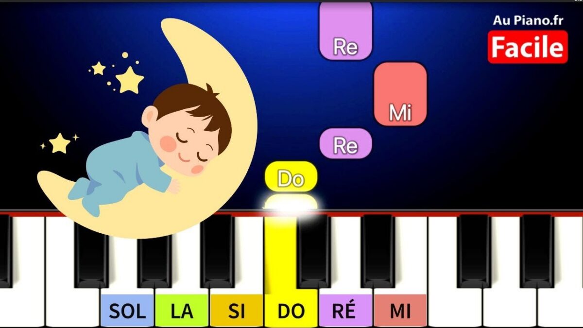 Notes d'Au clair de la lune jouées sur un clavier de piano