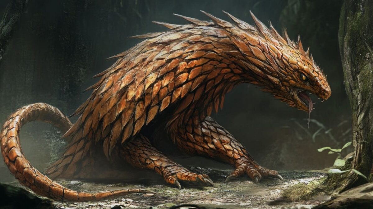 Illustration des légendes françaises avec fées, dragon et forêt enchantée du folklore